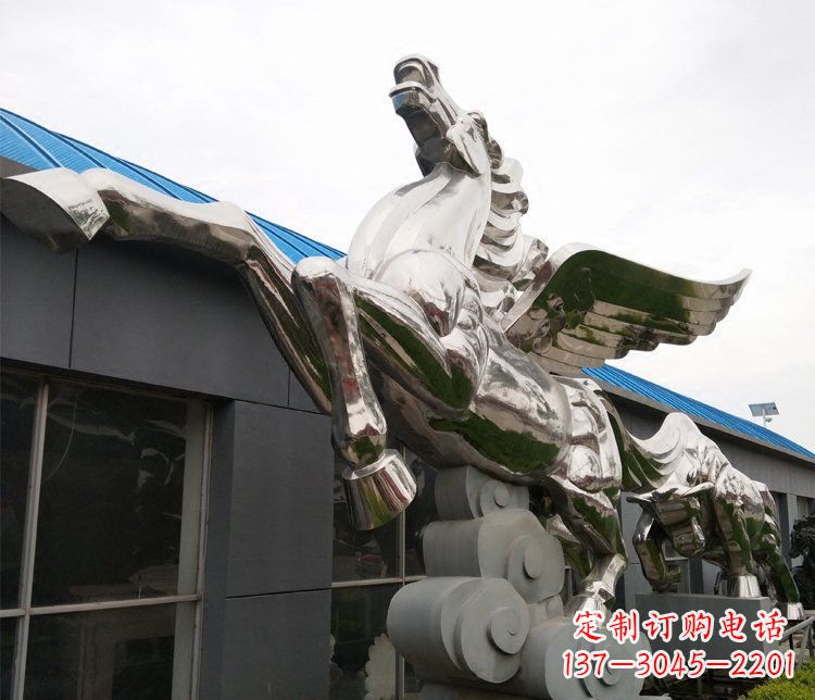 南京不锈钢飞马城市雕塑展现城市精神