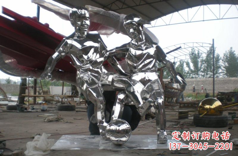 南京不锈钢足球雕塑精美的艺术品