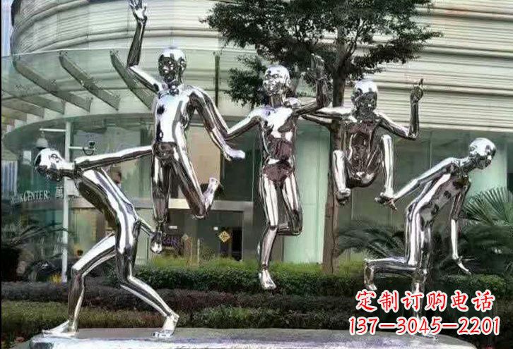 南京勇敢跳跃的儿童雕塑