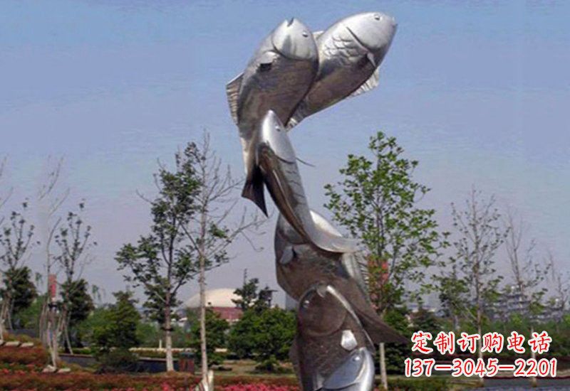 南京不锈钢跳跃的鲤鱼雕塑