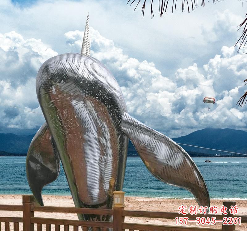 南京不锈钢鲸鱼雕塑精美绝伦