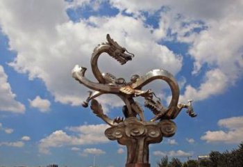 南京不锈钢双龙戏珠雕塑——千古传说的艺术瑰宝