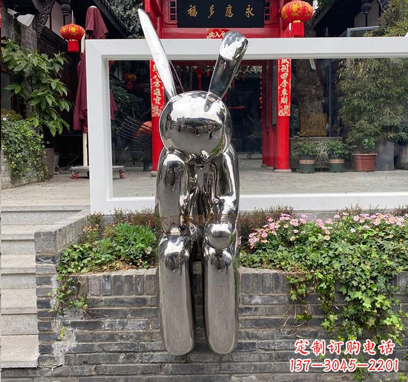 南京不锈钢兔子雕塑精美的艺术作品