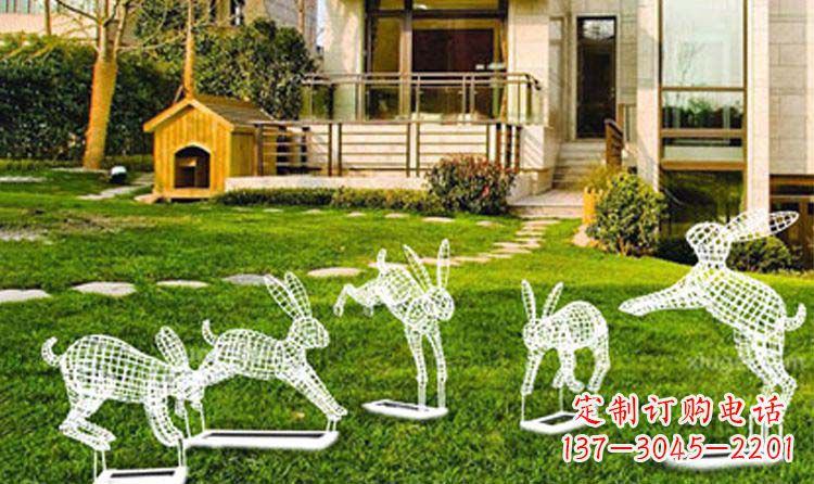 南京不锈钢兔子镂空雕塑