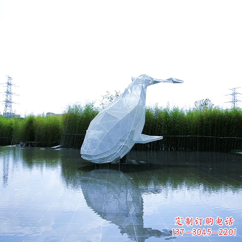 南京精美的不锈钢鲸鱼雕塑