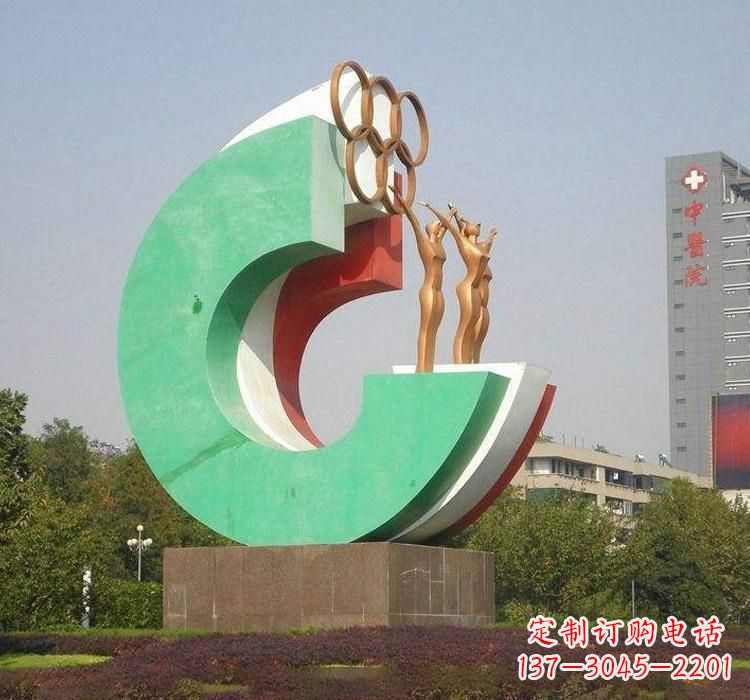 南京不锈钢五环运动员人物雕塑