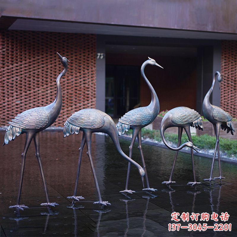 南京不锈钢仙鹤飞翔雕塑