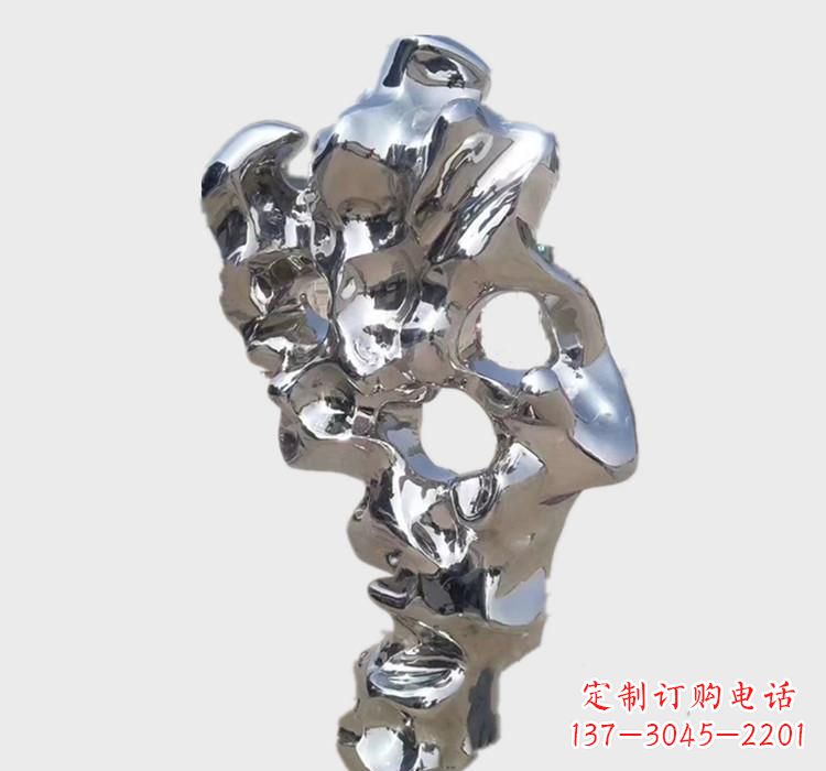 南京不锈钢现代太湖石雕塑