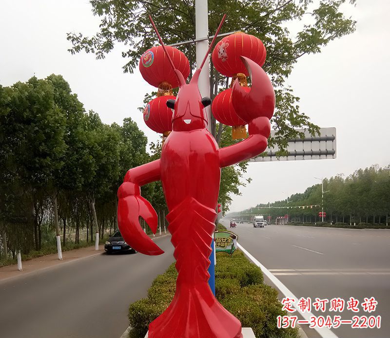 南京不锈钢小龙虾景观雕塑