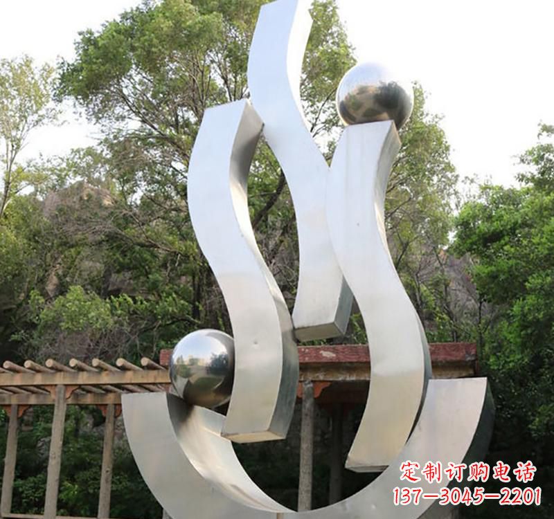 南京不锈钢小区s型飘带雕塑