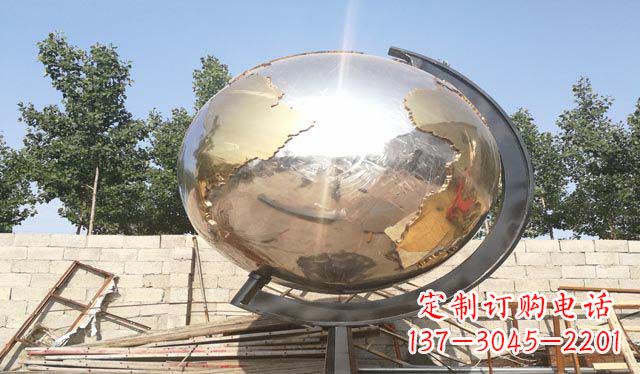 南京不锈钢校园地球仪雕塑——见证校园蓬勃发展