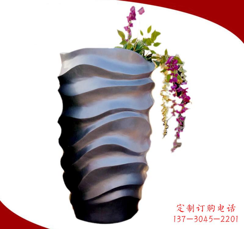南京不锈钢校园景观花盆雕塑美化校园环境