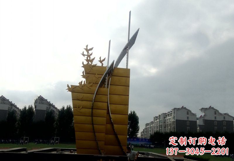 南京不锈钢校园启航帆船雕塑