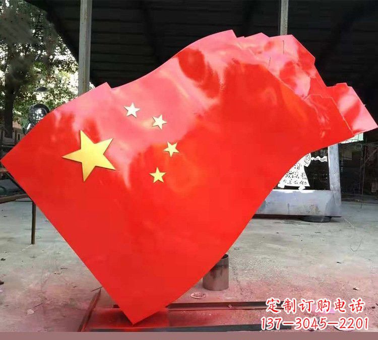 南京不锈钢校园五星红旗雕塑