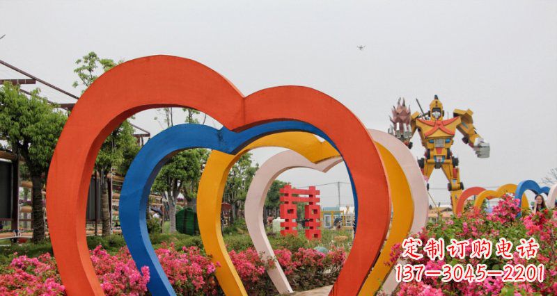 南京不锈钢心形拱门公园雕塑