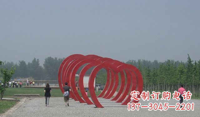南京不锈钢心形拱门公园景观雕塑
