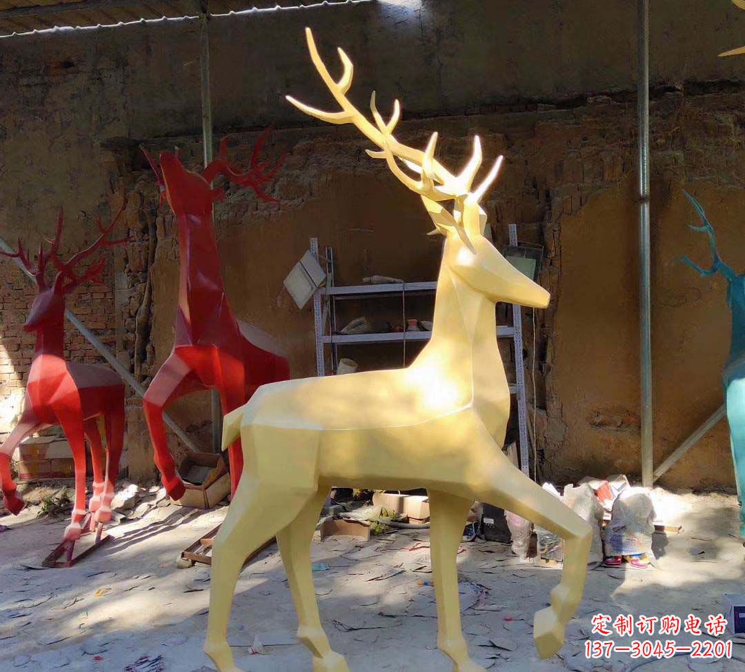 南京新款仿真不锈钢小鹿雕塑