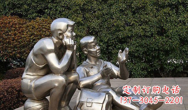 南京不锈钢学生人物雕塑