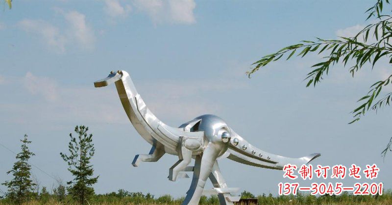 南京不锈钢鸭嘴龙雕塑传递自然之美