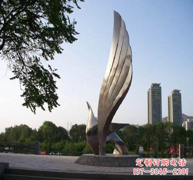 南京精美的不锈钢翅膀雕塑
