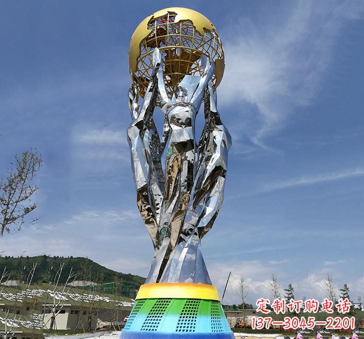 南京不锈钢艺术地球仪雕塑精美的艺术装置
