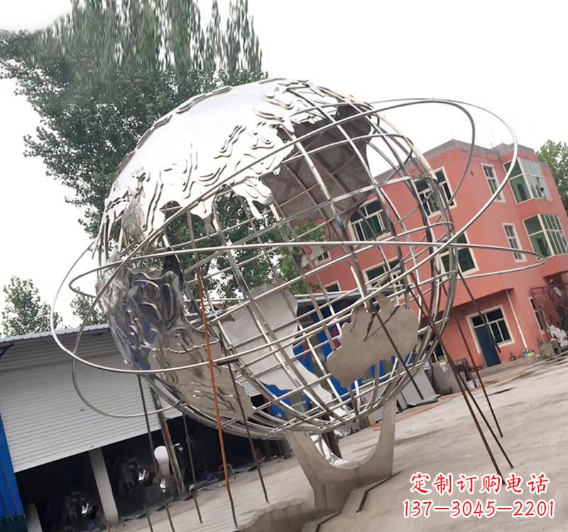南京不锈钢艺术镂空地球仪雕塑
