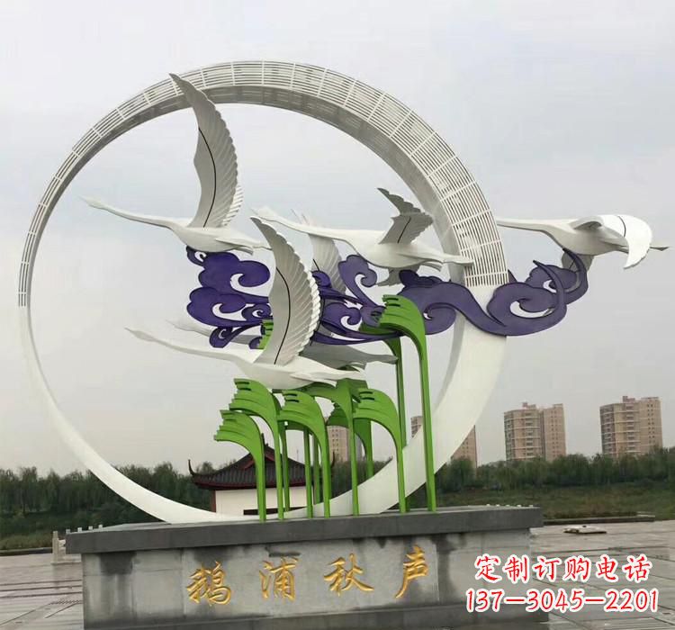 南京不锈钢艺术——仙鹤雕塑