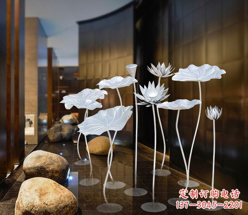 南京不锈钢银色荷花雕塑