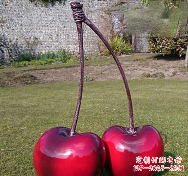 南京不锈钢樱桃雕塑传承美好记忆