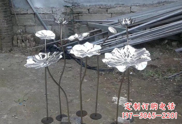 南京不锈钢荷叶雕塑给园林增添美感