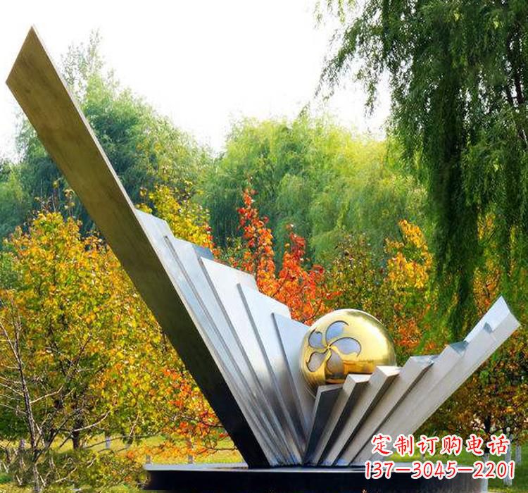 南京不锈钢扇贝雕塑美丽的自然景观