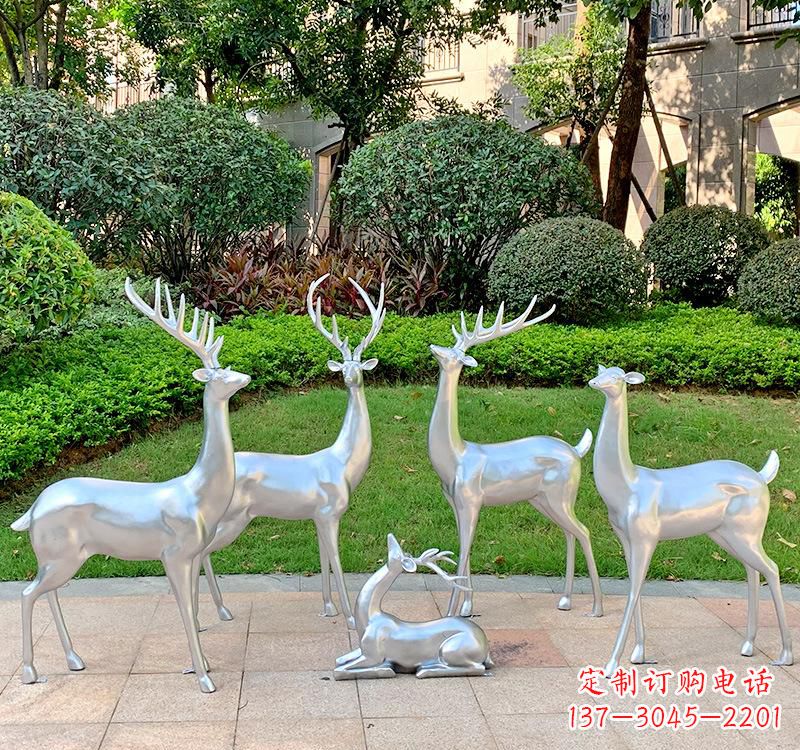 南京不锈钢园林小鹿雕塑