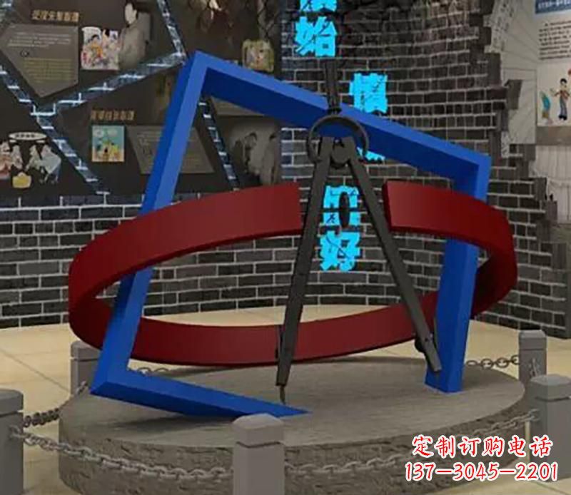 南京不锈钢圆规雕塑实现景观美化的艺术之作