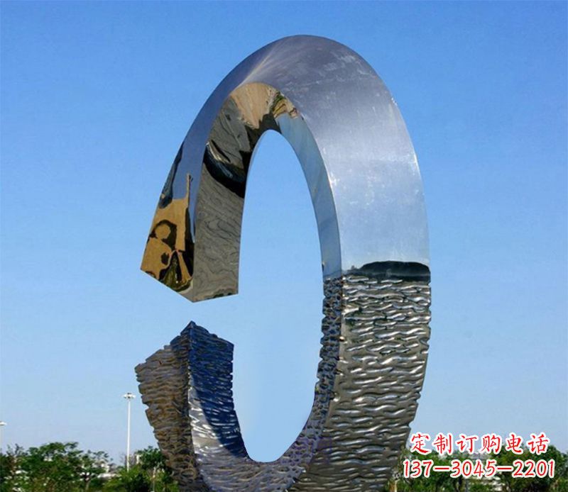 南京不锈钢圆环标志景观雕塑