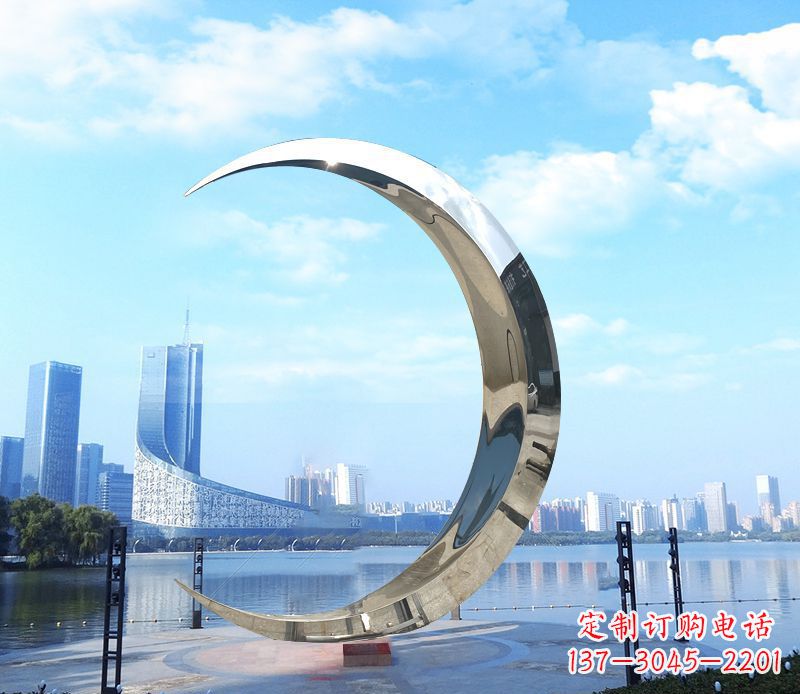 南京不锈钢月亮雕塑象征着美丽的月亮