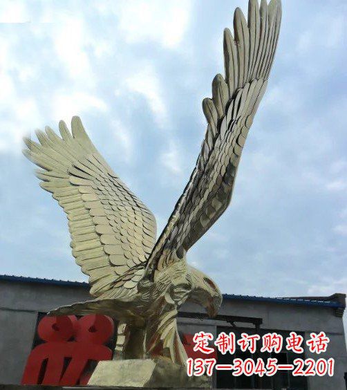 南京不锈钢展翅的雄鹰动物广场景观雕塑