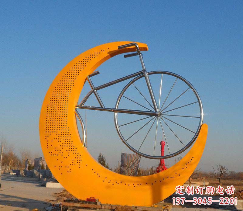 南京不锈钢自行车雕塑一次性看到的艺术经典