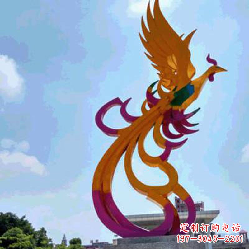 南京不锈钢凤凰雕塑——城市标识景观精美装饰