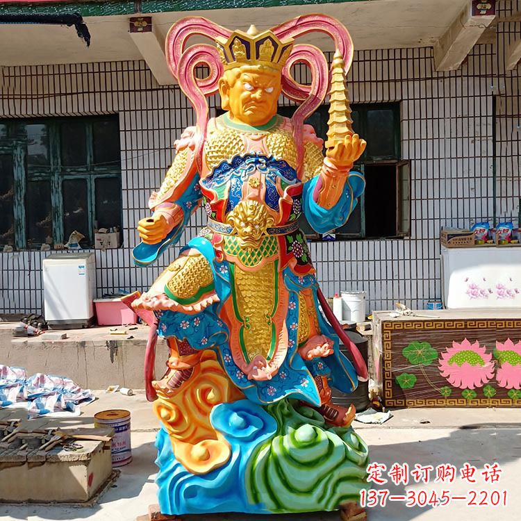南京彩绘托塔天王玻璃钢雕塑