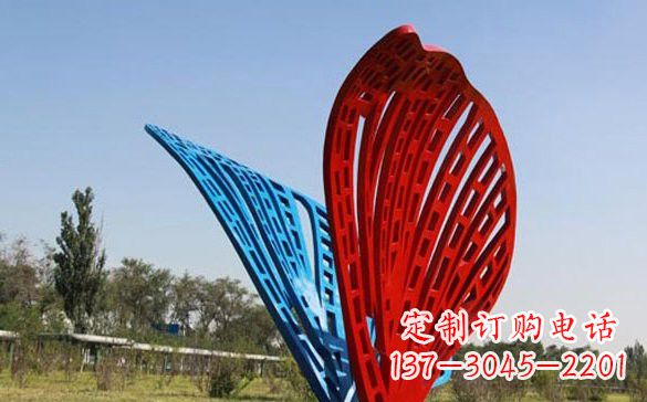南京彩色不锈钢抽象蝴蝶雕塑