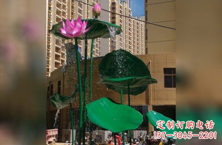 南京彩色不锈钢荷花雕塑222