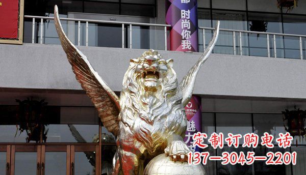 南京铜雕狮子西洋狮子的精美雕塑
