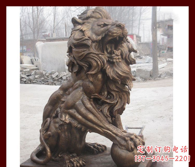南京传统工艺——踩球欧式狮子铜雕