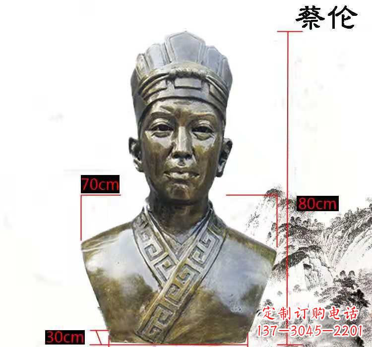 南京蔡伦头像铜雕