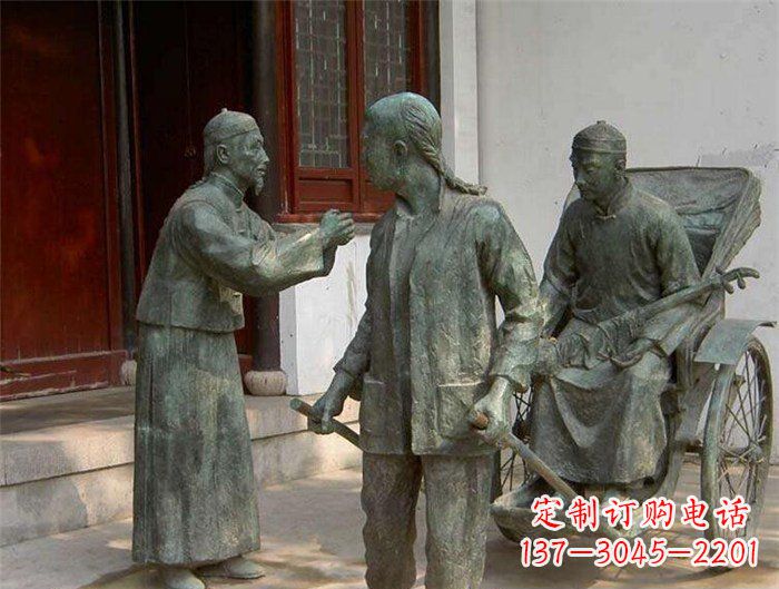 南京车夫拉车古代人物铜雕