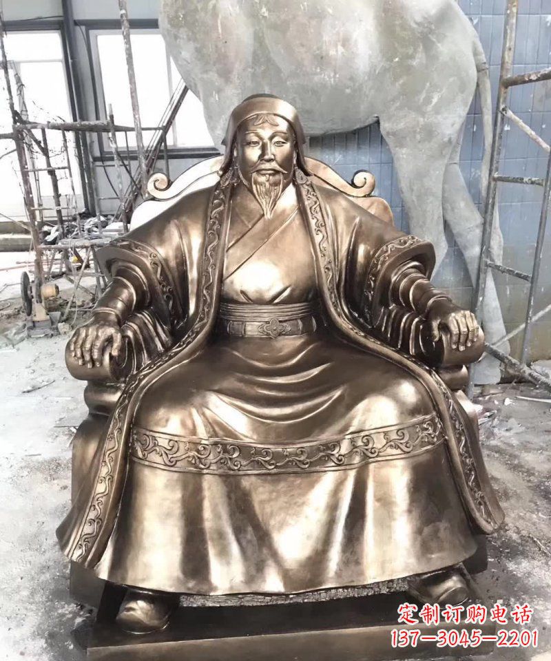 南京成吉思汗人物铜雕 (2)