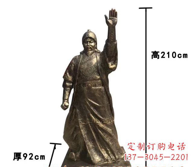 南京成吉思汗象征蒙古民族英雄气概的铜雕