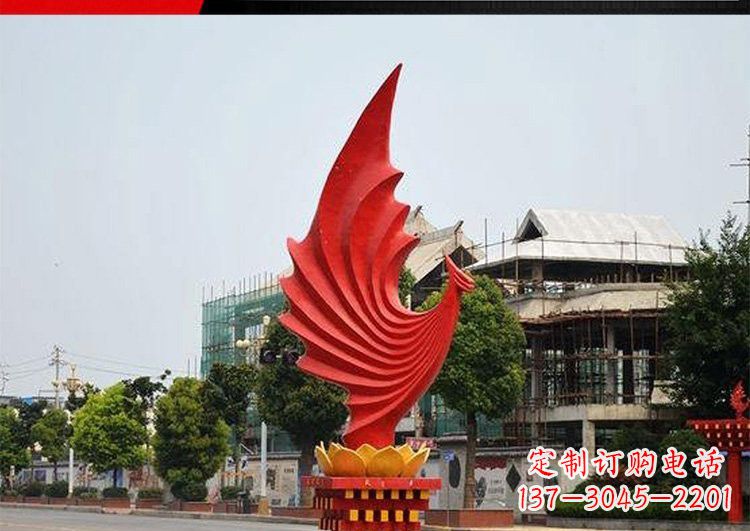 南京城市不锈钢抽象凤凰雕塑