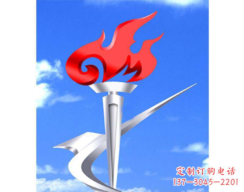 南京城市不锈钢抽象火炬雕塑