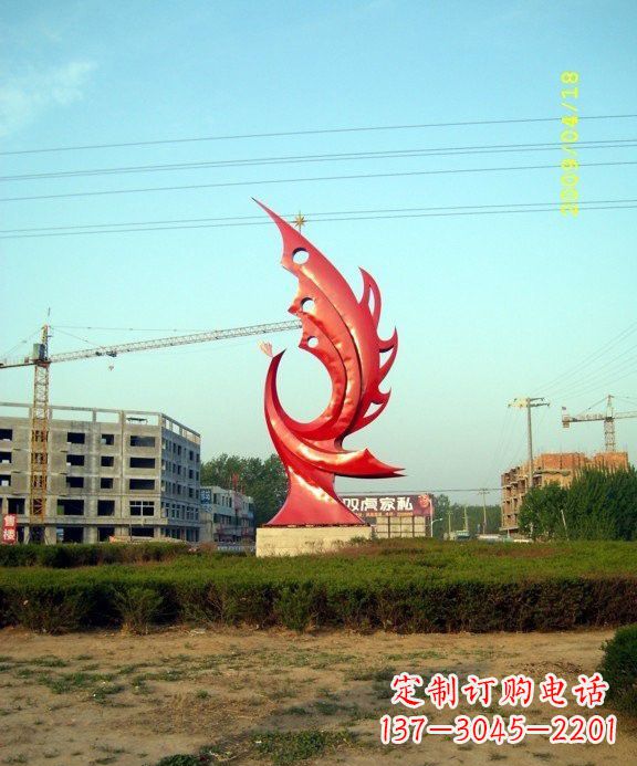 南京城市不锈钢凤凰雕塑
